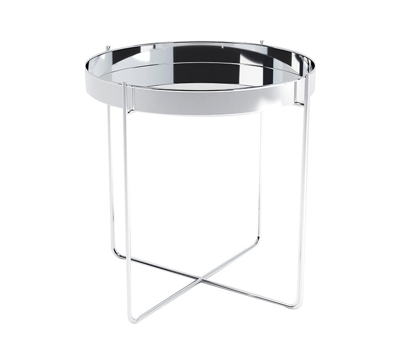Mesa Parker Base Cromada Bandeja Platil Con Espejo